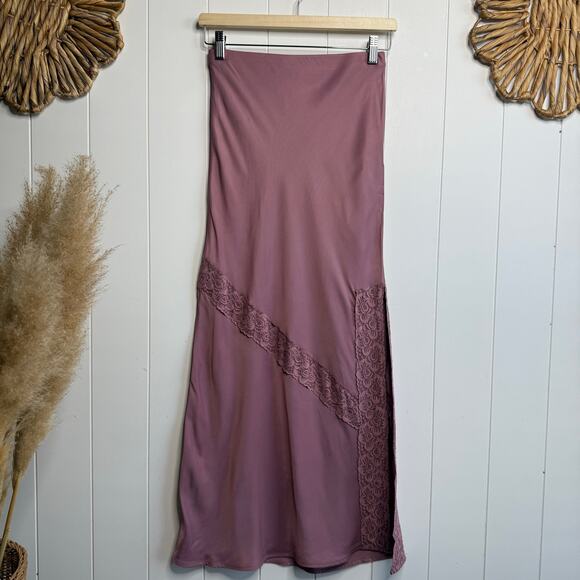 Free People skirt set co-ord top and midi skirt satin matching set boho XS - Picture 8 of 13